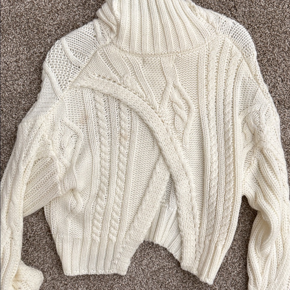 Missguided Cream Knit Turtleneck Sweater - Picture 2 of 3